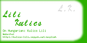 lili kulics business card